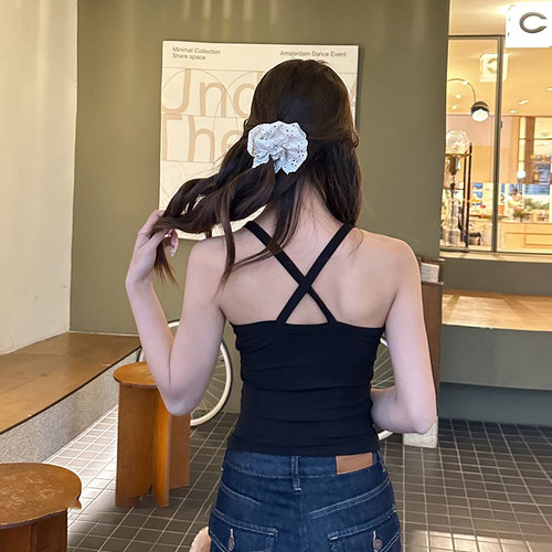 莫代尔交叉美背一体固定杯背心