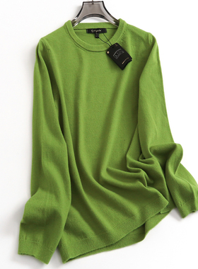 V958纯色显瘦圆领基础百搭线衫秋冬新款2023通勤长袖毛衣女针织衫