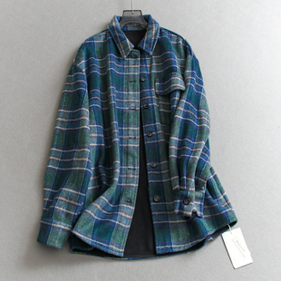 外套女衬衫 长袖 Q063 新款 加绒加厚仿毛呢宽松廓形显瘦翻领2025冬季