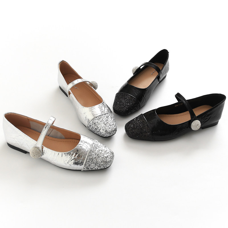 平底香风玛丽珍鞋女夏季新款晚晚鞋亮钻水钻圆头洋气女鞋皮鞋D173,女鞋,浅口单鞋,淘宝优惠券,粉丝福利购,淘宝优惠卷