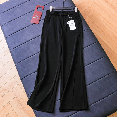 纯色高腰显瘦垂感西装裤休闲裤女