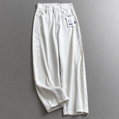 显腿长百搭女牛仔裤 清凉冰爽透气舒适高腰显瘦薄款 宽松直筒裤 X652