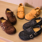 女秋冬新款 加绒勃肯棉鞋 一脚蹬懒人鞋 全包勃肯鞋 内增高鞋 子Q613