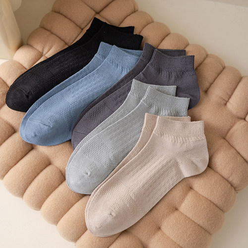 吸汗透气运动袜双针竹炭浅口船袜