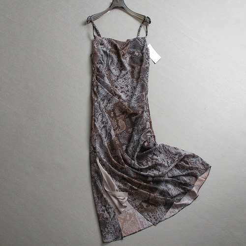 修身无袖吊带裙雪纺裙迷笛连衣裙