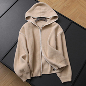 连帽拉链针织开衫 外套2025秋冬新款 长袖 纯色厚款 百搭女装 毛衣B791