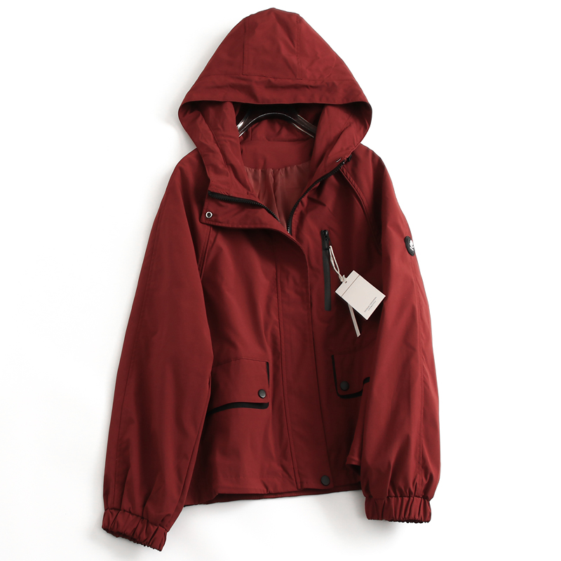 纯色宽松工装风夹克女冲锋衣