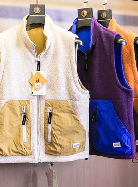 男女同款！户外山系双面穿抓绒撞色加厚保暖摇粒绒背心马甲M001