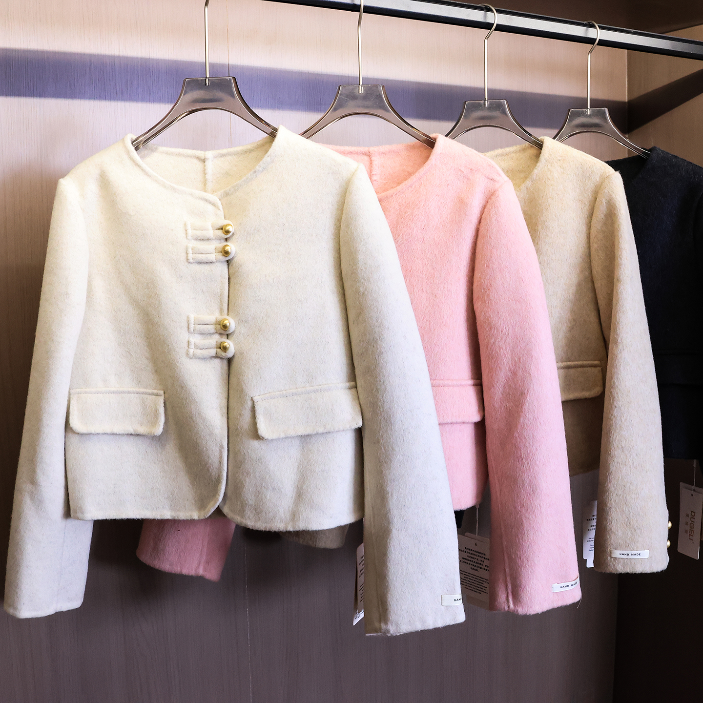 短款羊绒大衣显瘦长袖毛呢外套女