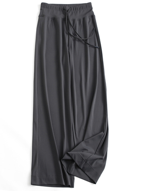 纯色垂感透气阔腿裤直筒瑜伽裤2025春新款宽松外穿高腰休闲裤J863