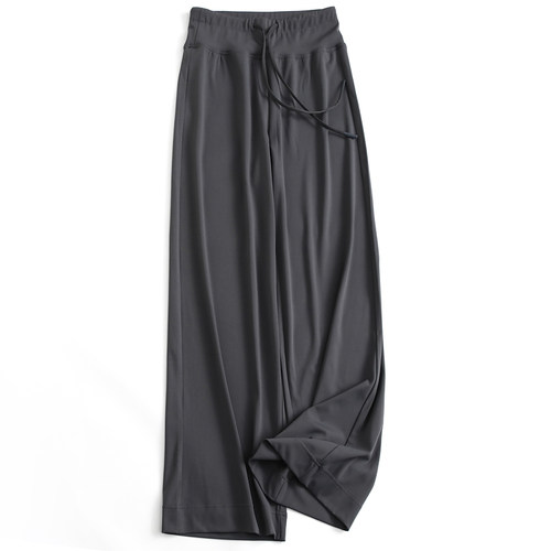 纯色垂感透气阔腿裤直筒瑜伽裤女