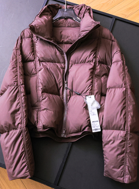 饱满立领防风保暖！遮肉显高宽松面包服绗线落肩袖女装羽绒服M013