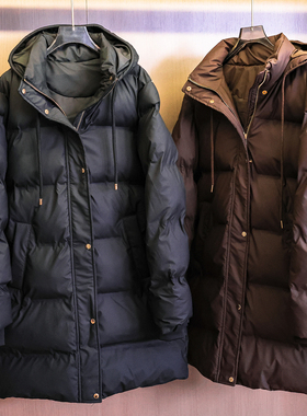 纯色抽绳连帽面包服加厚保暖外套2025冬季新款长袖女棉衣棉服M855