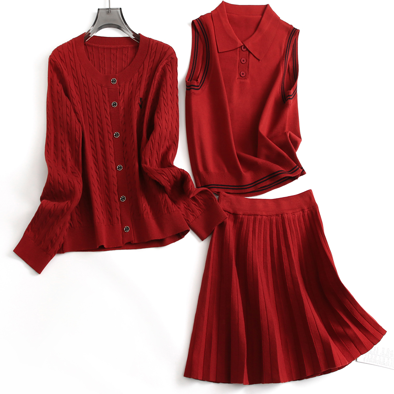 无袖背心可配一整套半身裙女套装