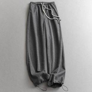 N865 女休闲裤 细腻柔软羊毛混纺亲肤内里加绒保暖宽松直筒裤 阔腿裤