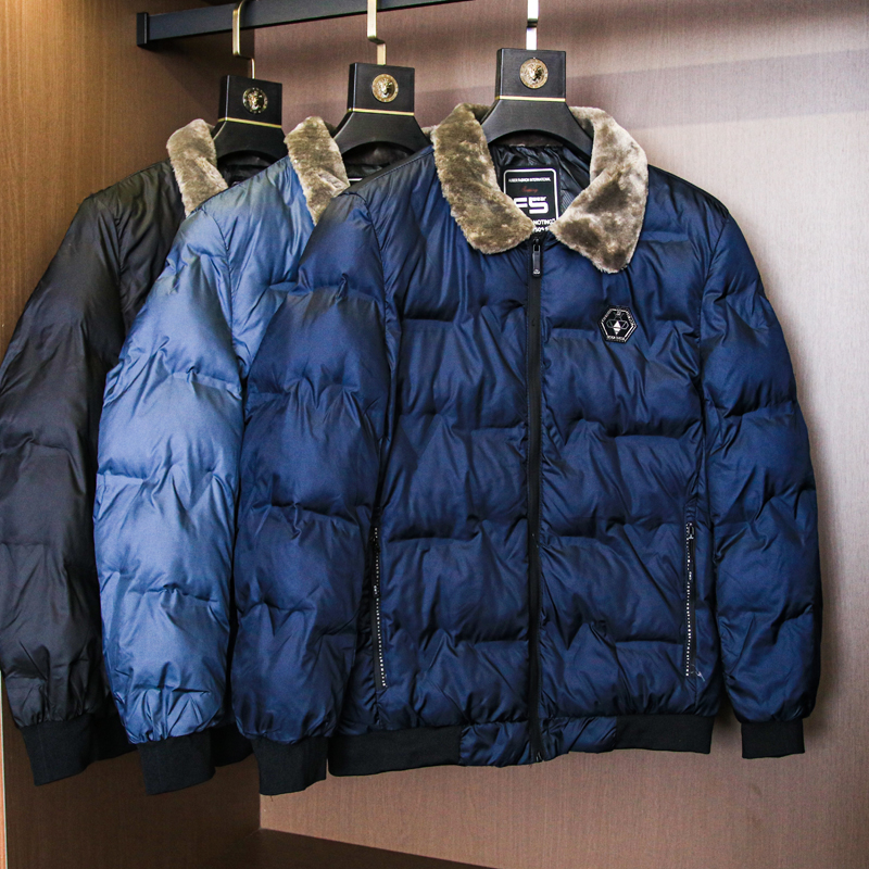 新款中老年爸爸长袖夹克男士棉衣