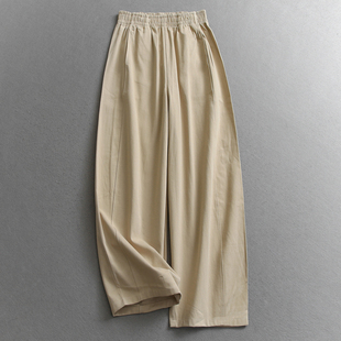 纯色松紧腰宽松显瘦遮跨显腿长慵懒风宽松直筒裤 女W623 阔腿休闲裤