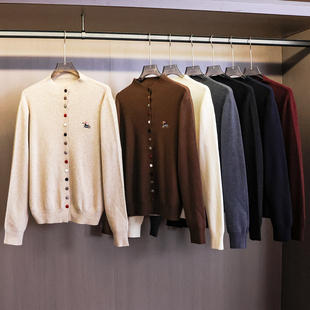 针织开衫 卡通小狗刺绣彩色扣子立领长袖 长袖 新款 女N027 毛衣25秋季