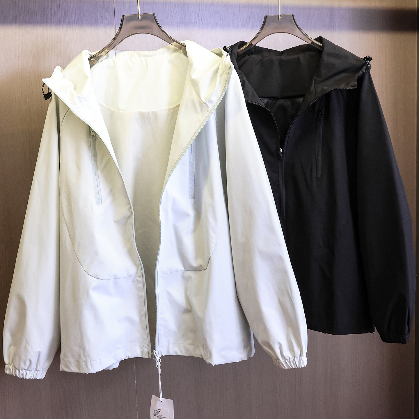 宽松防风连帽长袖冲锋衣夹克外套