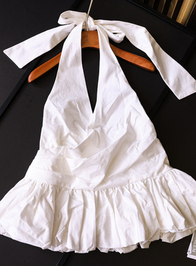 纯色打揽挂脖领芭蕾风吊带衫2025夏季新款无袖背心上衣女衬衫X637