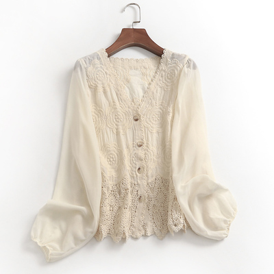 仙女春装2023新款百搭衬衫女