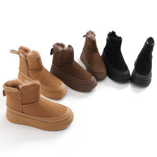 厚底大棉保暖短靴N986 加绒加厚皮毛一体东北棉鞋 雪地靴女冬季 新款