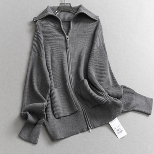 针织衫 女装 M271 外套长袖 高包容宽松廓形绵羊毛混纺大翻领毛衣开衫