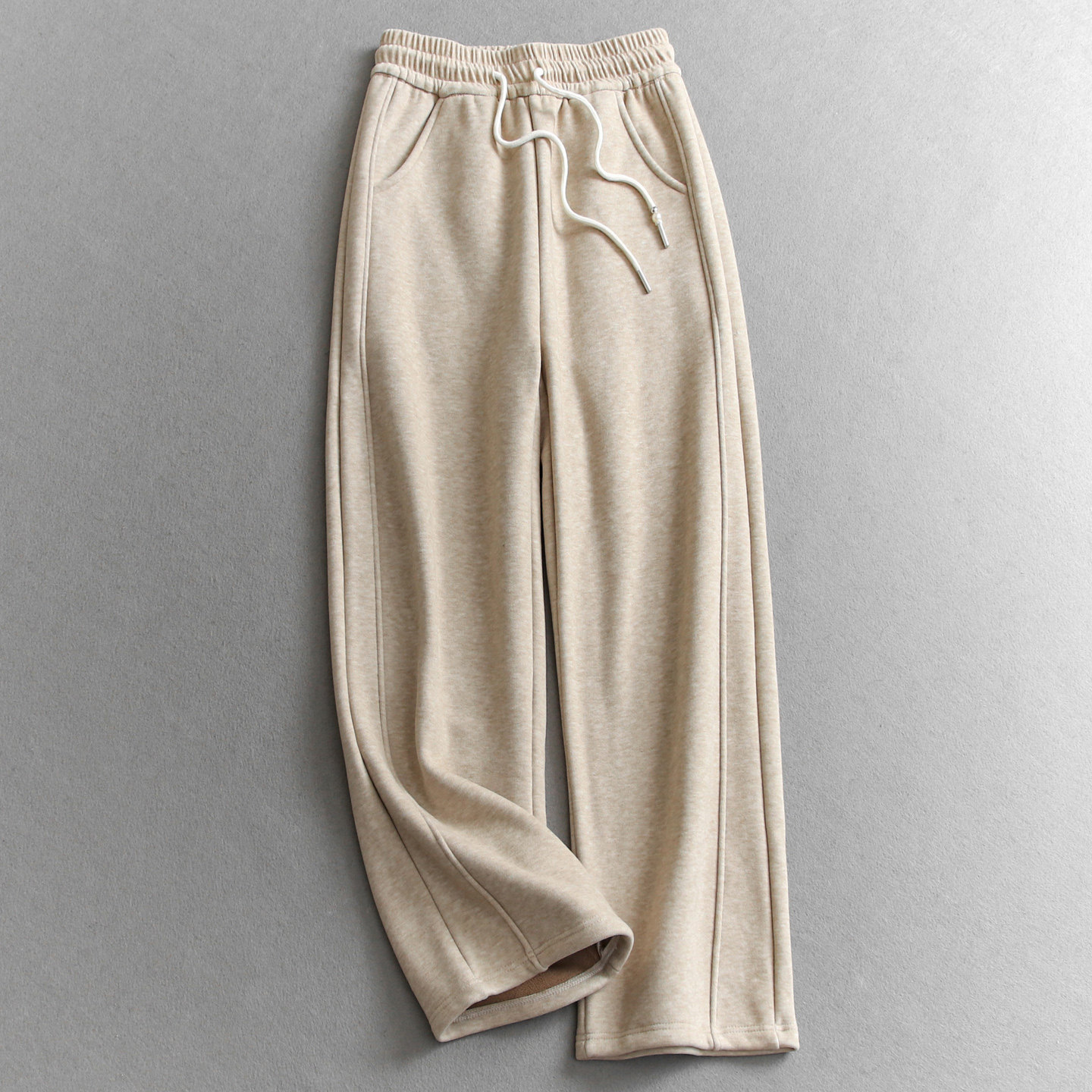 纯色抽绳松紧腰加绒加厚宽松阔腿弯刀裤2025冬季新款休闲裤女M951,女装/女士精品,休闲裤,淘宝优惠券,粉丝福利购,淘宝优惠卷