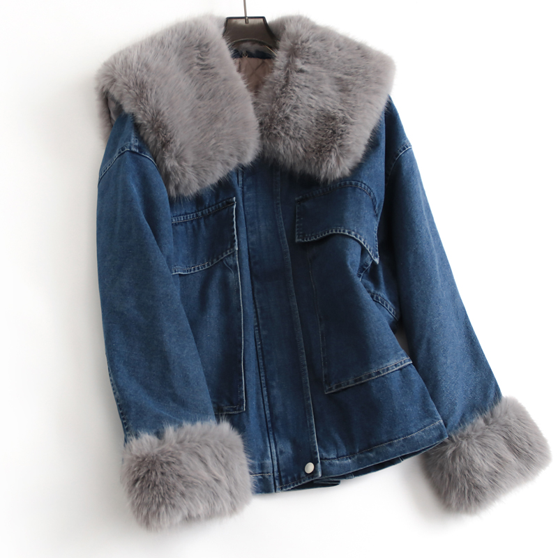 派克服可拆毛绒绒海军领夹棉加厚