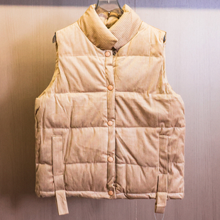 纯色灯芯绒宽松显瘦防风立领加厚保暖坎肩外套无袖 背心女马夹M307