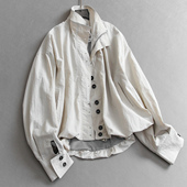 花苞型双层立领宽松长袖 通勤百搭休闲女外套B129 新款 工装 2025秋季