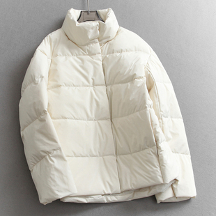 柔软纯色轻盈保暖立领云感加厚休闲外套长袖 羽绒服Q711 百搭女装