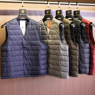 羽绒背心男马夹M427 轻薄纯色绗缝V领无袖 防风防水 轻量化保暖
