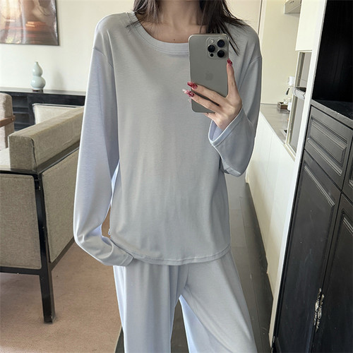 懒懒睡衣长袖女亲肤家居服套装