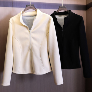 小蛮腰纯色立体剪裁显瘦修身 保暖夹克外套女B544 立领细腻柔软长袖