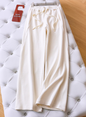 舒适不拘束！藏肉显高纯色薄绒加厚针织香蕉卫裤镰刀休闲裤女Q109