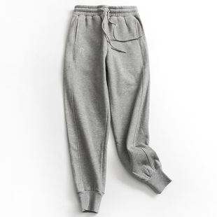 女卫裤 保暖百搭束口休闲裤 新款 Y663纯色刺绣抽绳系带加绒加厚冬季