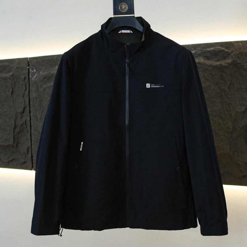 立领拉链开衫长袖抗皱男外套夹克