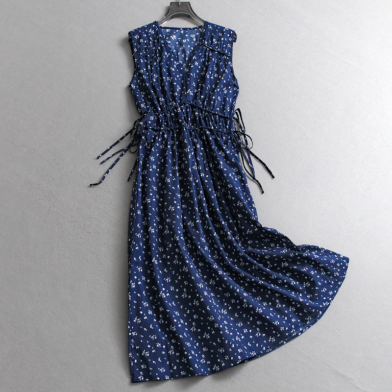 打褶背心裙夏季新款女裙连衣裙