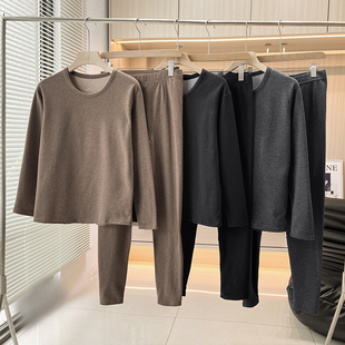 秋衣秋裤 保暖套装 N832 磨毛德绒暖绒双面绒圆领男式 纯色保暖套装