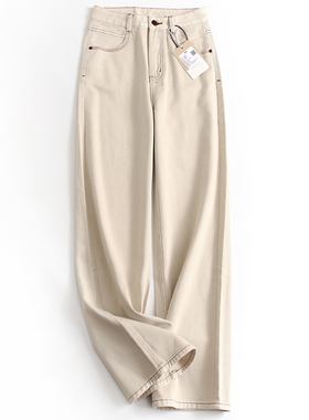 纯棉宽松高腰显瘦宽松直筒裤显腿长2025春季新款阔腿牛仔裤女J472