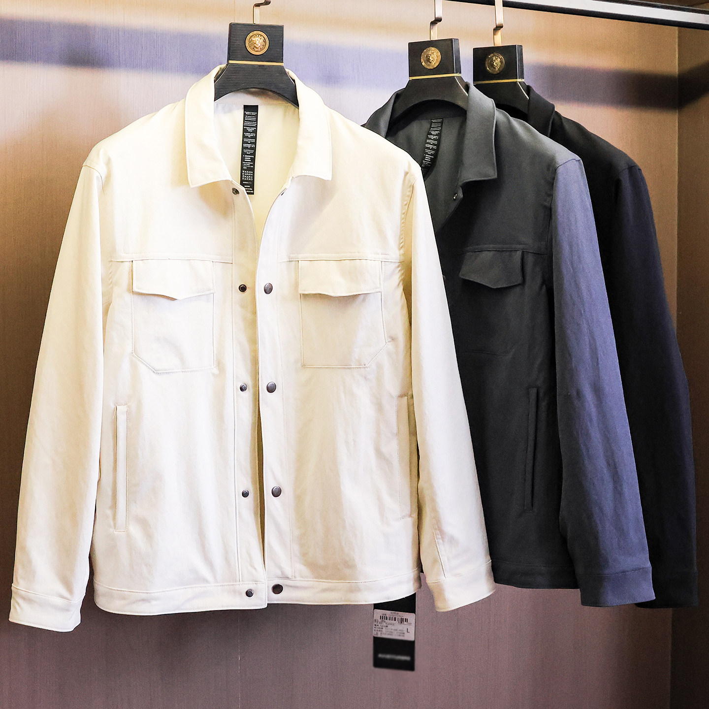 纯色宽松翻领工装休闲夹克男外套