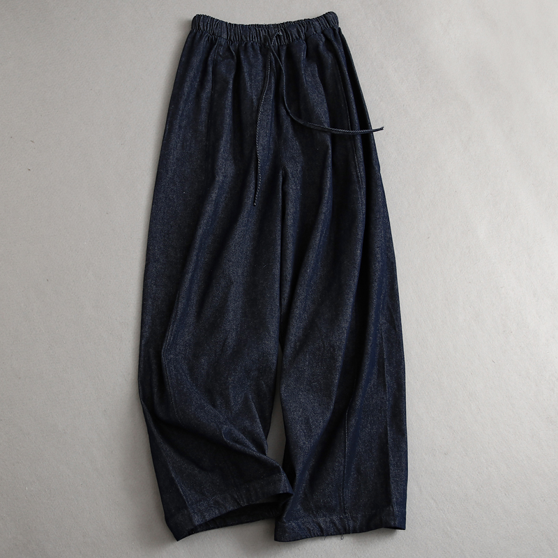 松弛感桶形哈伦裤阔腿裤女牛仔裤