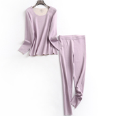 秋衣秋裤 纯色无痕速暖圆领亲肤修身 B117 长袖 保暖内衣套装 冬季 新款