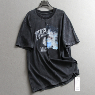 减龄百搭短袖 新款 女T恤X665 圆领夏季 卡通印花宽松廓形纯棉中长款