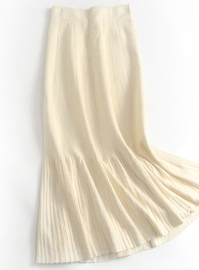 纯色松紧腰显瘦修身蛋糕裙针织女裙大摆裙a字裙中长裙半身裙H772