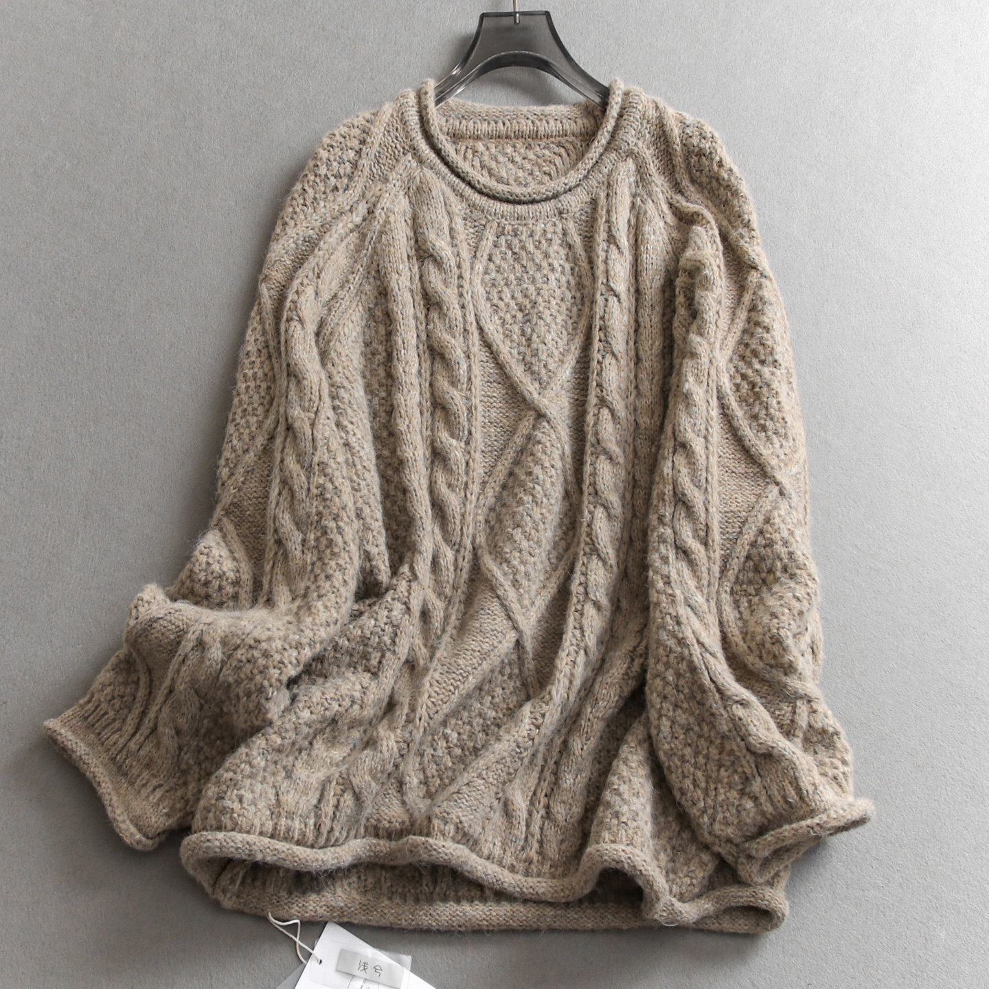 韩系绞花宽松遮肉显瘦保暖圆领毛衣2025冬季新款长袖女针织衫N867,女装/女士精品,毛衣,淘宝优惠券,粉丝福利购,淘宝优惠卷