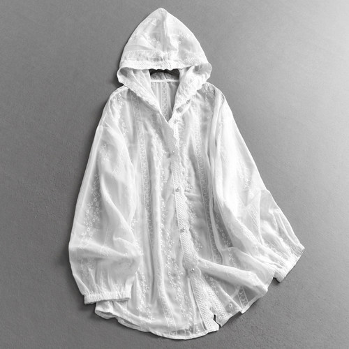 薄款凉感中长款连帽女时尚防晒服