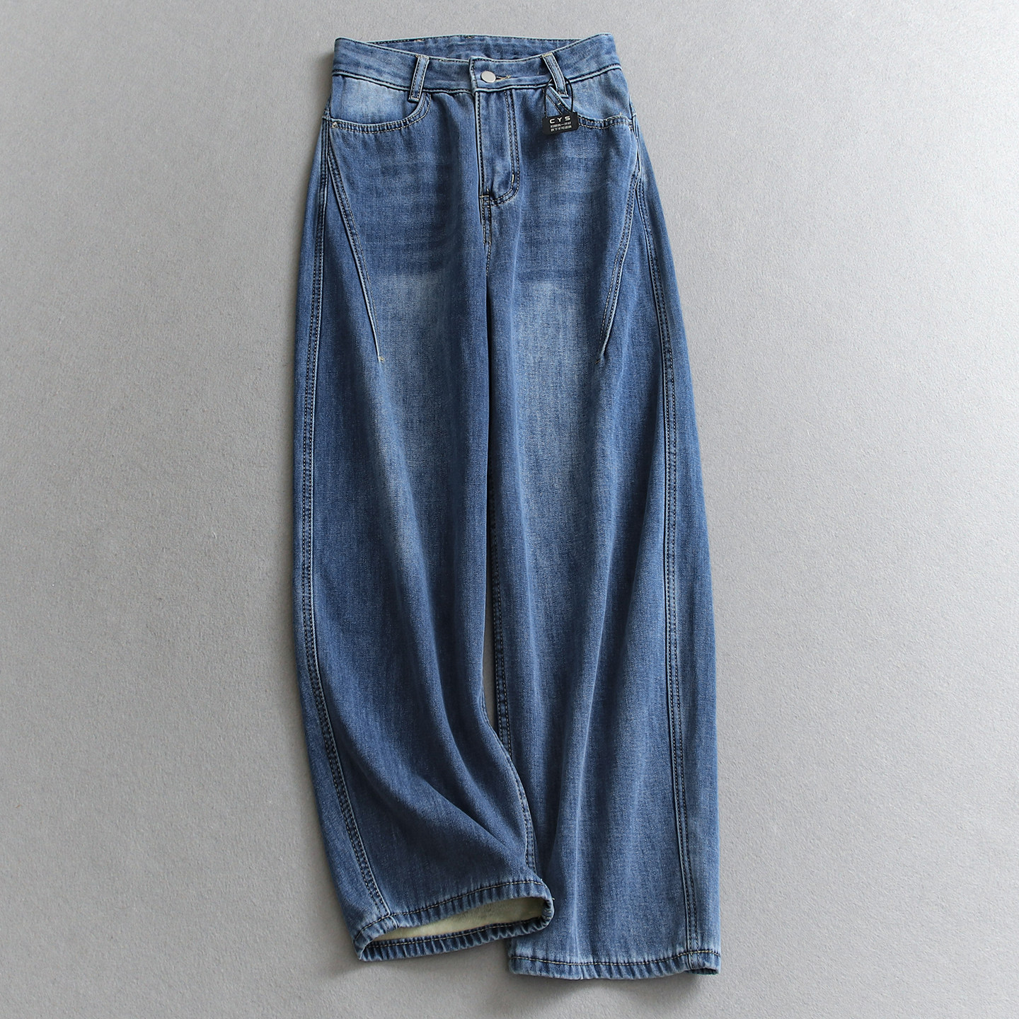 内里加绒！蓄热保暖！高腰显瘦加厚宽松阔腿裤弯刀牛仔裤女裤Q432,女装/女士精品,牛仔裤,淘宝优惠券,粉丝福利购,淘宝优惠卷