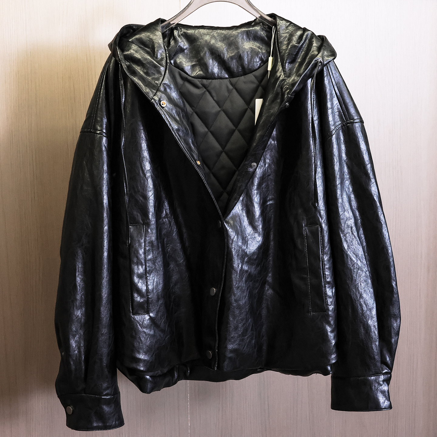 纯色连帽绗棉加厚保暖宽松女棉衣